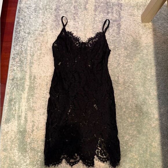 Black Lace Spaghetti Strap Dress from SHEIN - Picture 1 of 8